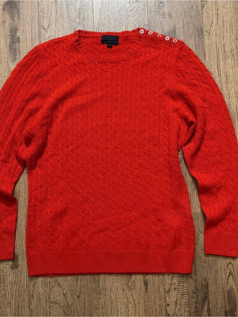 NWOT$218 J. Crew Collection 💯 Cashmere Cable Knit Crewneck Sweater, M, Medium